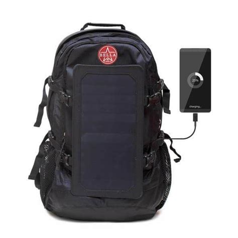 bellabydesignllc - Solar Backpack 45L with Power Bank 6.5W 6V color Black