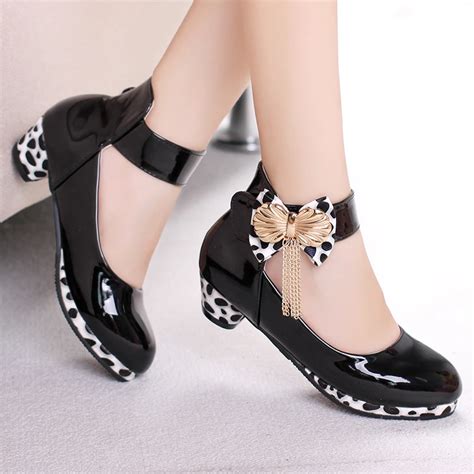 Classic Bow Girl PU Leather Shoes For Girls Party Dance Children Kids Shoes 2 14 Years Princess ...