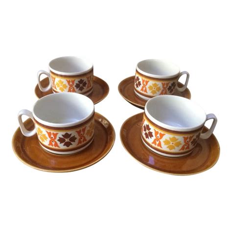 Italian Vintage Stackable Cappuccino Cups - Set of 4 | Chairish