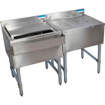 BK Resources Stainless Steel 96" Under Bar Ice Bin w/Drain Board ...