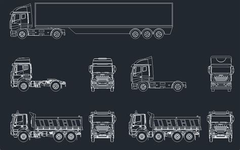 Truck Drawing Elevation DWG Block for AutoCAD • Designs CAD