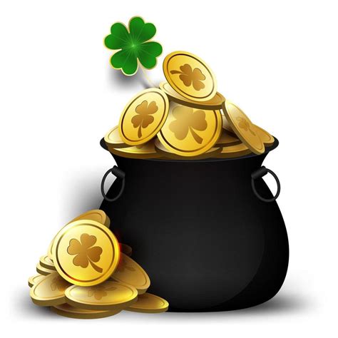 St. Patrick's Day Pot of Gold with Clover 695830 Vector Art at Vecteezy