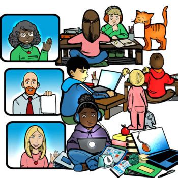 FREEBIE! Distance Learning Clip-Art: Students and Teachers by Illumismart