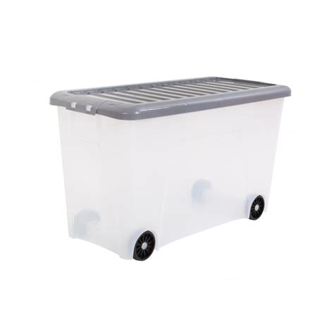 Buy 115lt Wham Nice Large Plastic Storage Box with Lid and Wheels