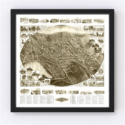 Vintage Map of Clarksville, Tennessee 1870 by Ted's Vintage Art