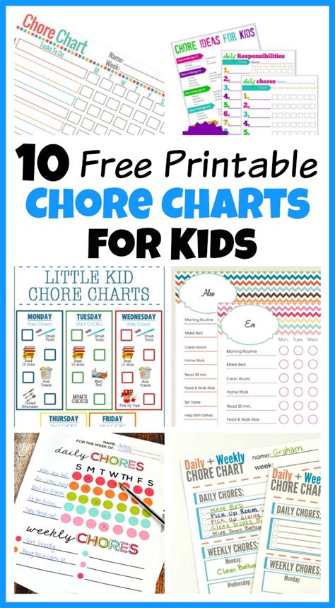 Free Printable Chore Charts For Kids Ideas By Age Charts For Kids ...