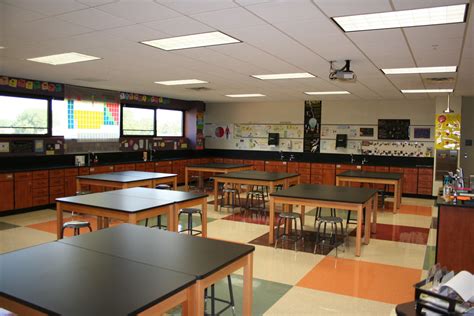 Thompson Junior High Science Lab Classroom www.kluberinc.com | Science room, Junior high classroom