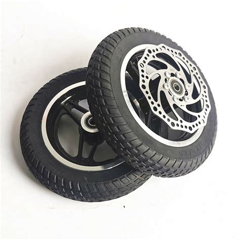 10 inch 10x2.0/2.125 electric scooter vacuum tire set with disc brake inflation free solid tire ...