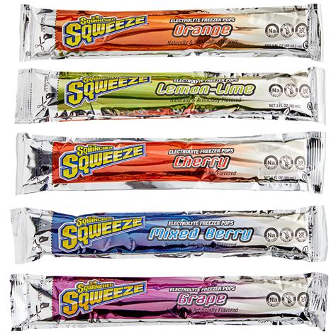 Sqwincher Assorted Electrolyte Freezer Pops 3 fl. oz. - 150/Case