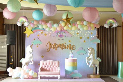 Jasmine's Pastel Unicorn Party | Unicorn themed birthday party, Unicorn birthday party ...