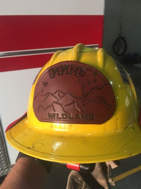 Firefighter leather wildland helmet front | Etsy