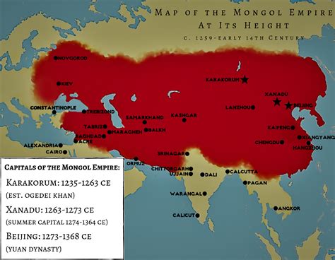 Map of the Mongol Empire (Illustration) - World History Encyclopedia