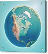 North America 3D Render Planet Earth Digital Art by Frank Ramspott - Pixels