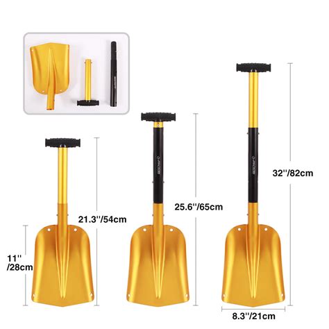 REDCAMP Aluminum Lightweight Snow Shovel for Car Emergency 21-32 ...