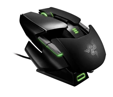 The new Razer customizable gaming mouse... all glowy green like its ...