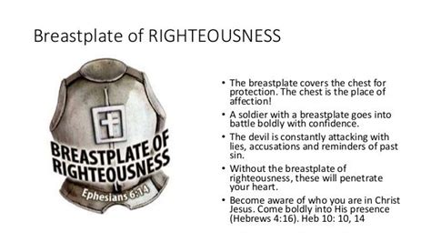 Here is another small reminder of the breastplate of righteousness. It ...