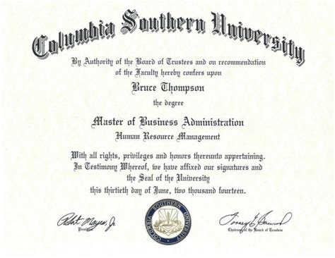 MBA from Columbia Southern University