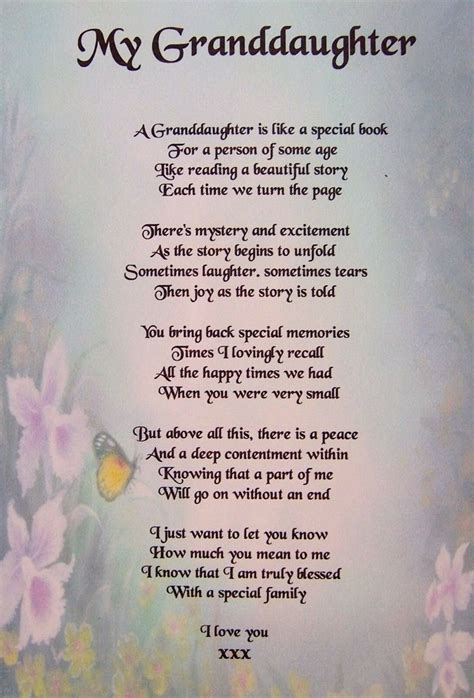 GRANDDAUGHTER - PERSONALISED POEM - 8.3 x 11.7" - LAMINATED GIFT ...