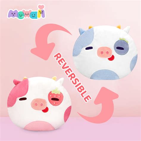 Strawberry Cow Reversible Pillow Kawaii Plush Pillow – Cuteeeshop.net