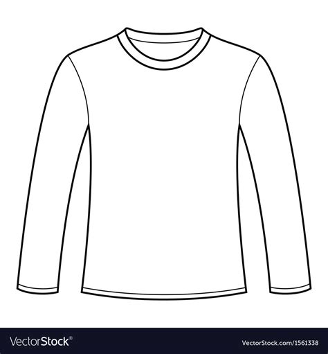 Long-sleeved t-shirt template Royalty Free Vector Image