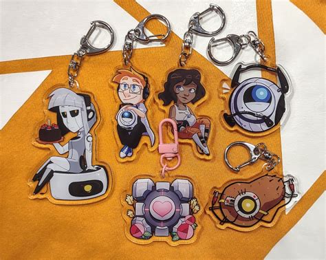 Chell, Wheatley, Potados, Glados, Companion Cube Portal 2 Acrylic Charm Keychains - Etsy