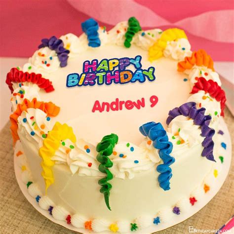 Colorful Happy Birthday Cake With Your Name Edit | Happy birthday cakes, Cake name, Bright ...