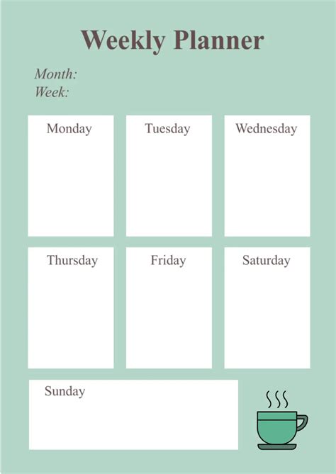 Google Docs Weekly Calendar Template 2025 - Tisha Myrilla