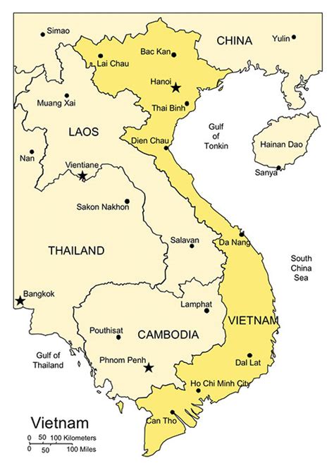 Vietnam PowerPoint Map, Major Cities and Capital - MAPS for Design