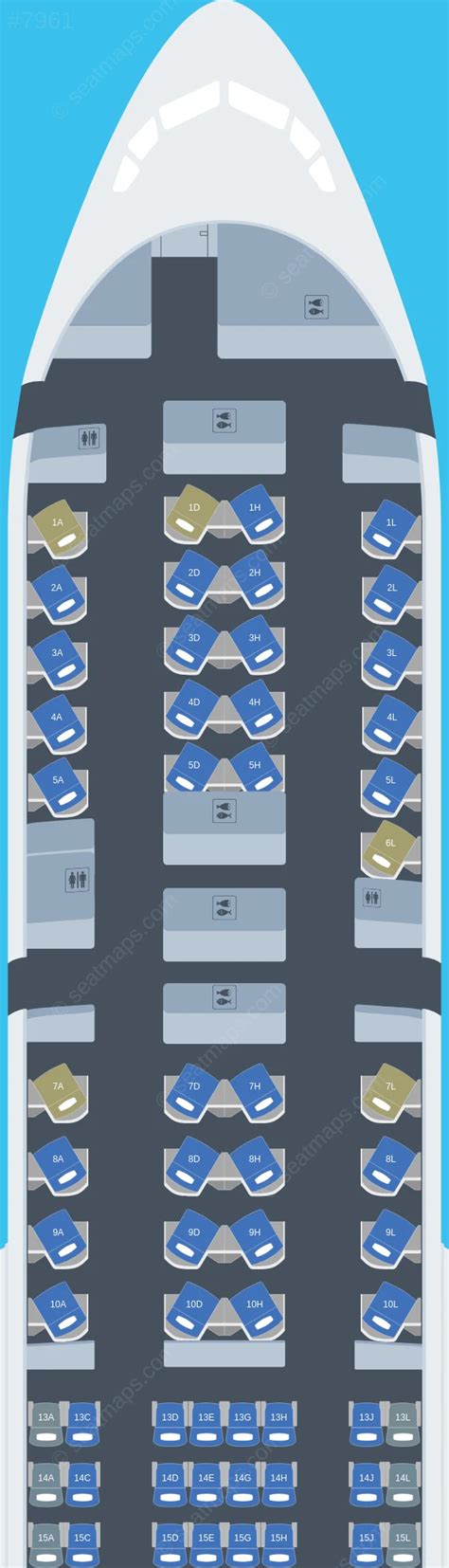 Mapa de assentos do Boeing 777-200ER de American Airlines