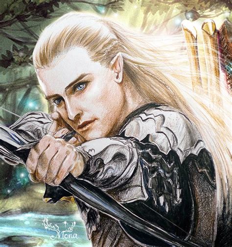 painting "Legolas" by Mona Zhang. | The hobbit, Legolas, Drawings