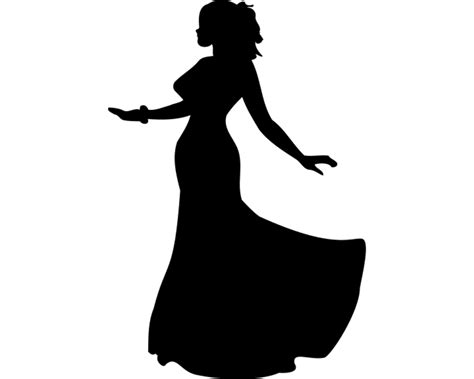 Woman in a Long Dress Clip Art Vector Clipart Printable Image - Etsy