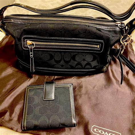 Authentic Black Coach Purse And Wallet - Gem