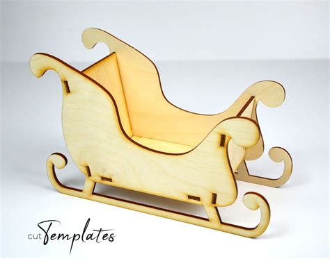 File for Laser Cut 3mm Christmas Santa Sleigh Vector Template | Etsy