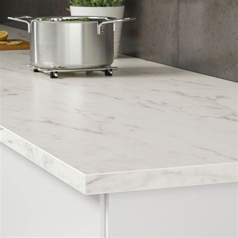 EKBACKEN white marble effect, laminate, worktop, 246x2.8 cm - IKEA