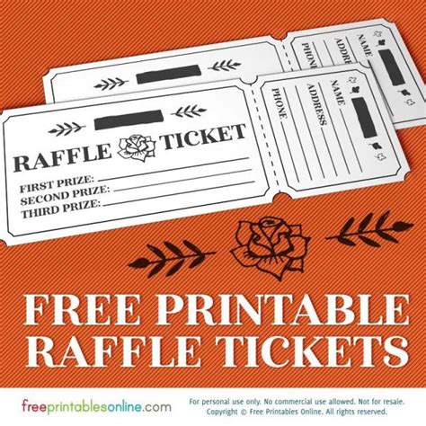 Free Printable Raffle Tickets With Stubs - FREE DOWNLOAD - Aashe