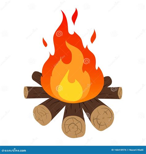 Camp Fire Icon. Flat Illustration of Fire Vector Icon. Stock Vector ...