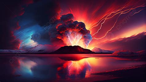 Volcano And Lightning