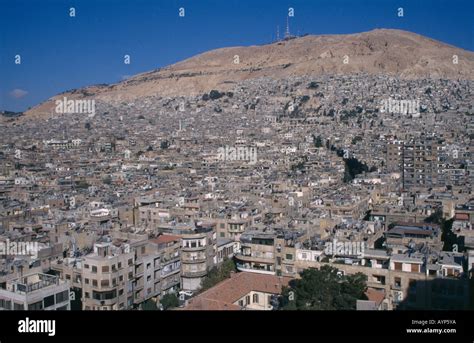 SYRIA Middle East Damascus Architecture Housing View over the densely packed capital city with ...