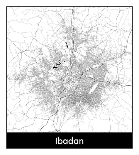 Premium Vector | Minimal city map of Ibadan (Nigeria, Africa)