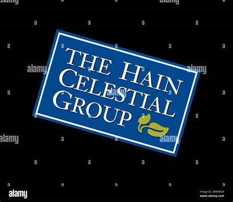 Hain Celestial Group, rotated logo, black background B Stock Photo - Alamy