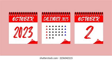 Calendar Set Icon 2 October 2023 Stock Vector (Royalty Free) 2236342115 | Shutterstock