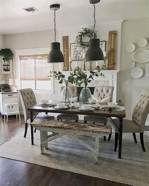 57 Elegant Dining Room Decor With Farmhouse Style | Modern farmhouse dining room, Farmhouse ...