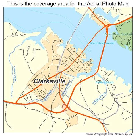 Aerial Photography Map of Clarksville, VA Virginia