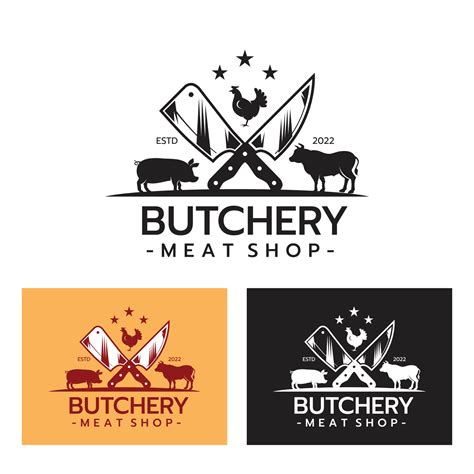 Butcher shop logo design 15880973 Vector Art at Vecteezy