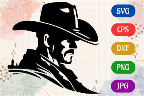 Cowboy | Silhouette Vector SVG EPS DXF Graphic by Creative Oasis ...