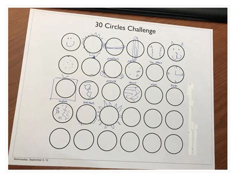 Art Sub Lessons: Circle Drawing Game - Art Worksheets Printables