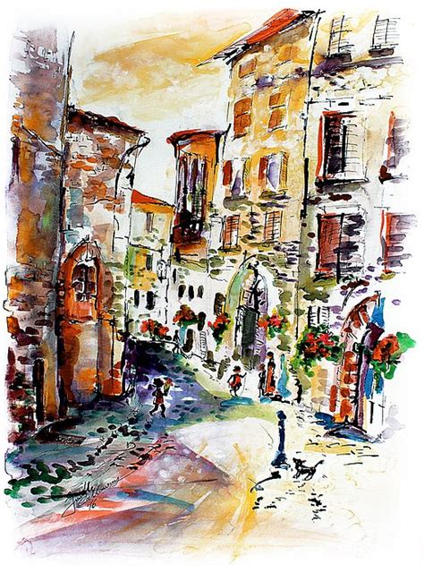 #Assisi #Italy #watercolor #painting #artprints @ginette Watercolor ...