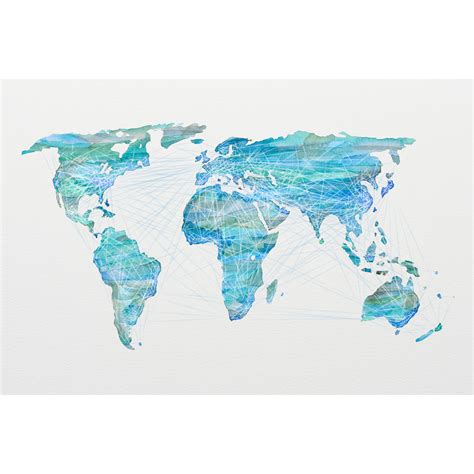 Watercolor World Map // Shades of Blue - New Era Portfolio - Touch of Modern