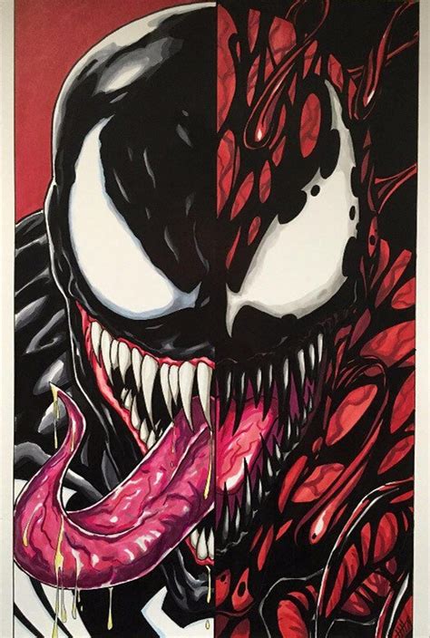 Venom/carnage Split Portrait 11x17 Fine Art Print - Etsy | Marvel ...