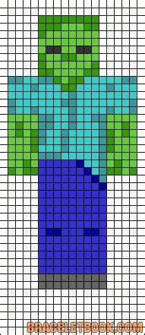 Alpha Friendship Bracelet Pattern #7165 - BraceletBook.com | Minecraft beads, Minecraft pattern ...